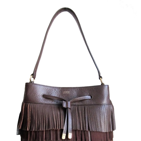 Ralph Lauren western fringe brown leather bag - Picture 4 of 5